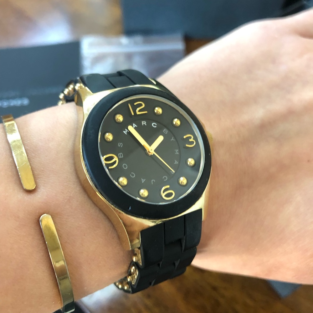 Marc Jacobs Black Silicone Band.